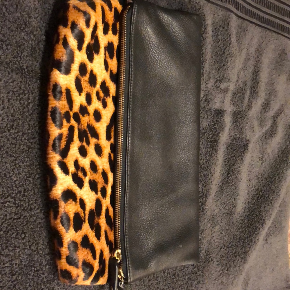Leopard Print Fold Over Clutch Purse